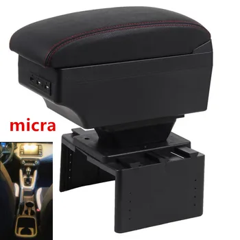 

For new nissan micra Armrest box central Store content box with cup holder ashtray new micra k14