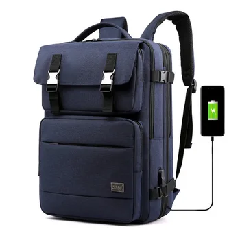 

40L Large Capacity Mens Expandable Backpacks USB Charging Male 17 Inch Laptop Bags Waterproof Business Travel Anti-theft Bag