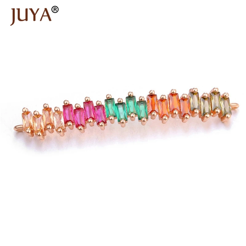 rose gold Материал для изготовления украшений Радужный цветной кристалл длинная прямоугольная форма Шарм Разъемы для ювелирных изделий ручной работы DIY ремесло - Цвет: rose gold