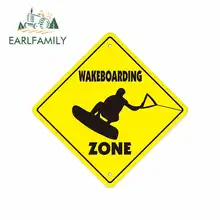 EARLFAMILY 13cm x 13cm for Wakeboarding Crossing Zone Xing Funny Car Stickers Vinyl Waterproof RV VAN Car Accessories JDM