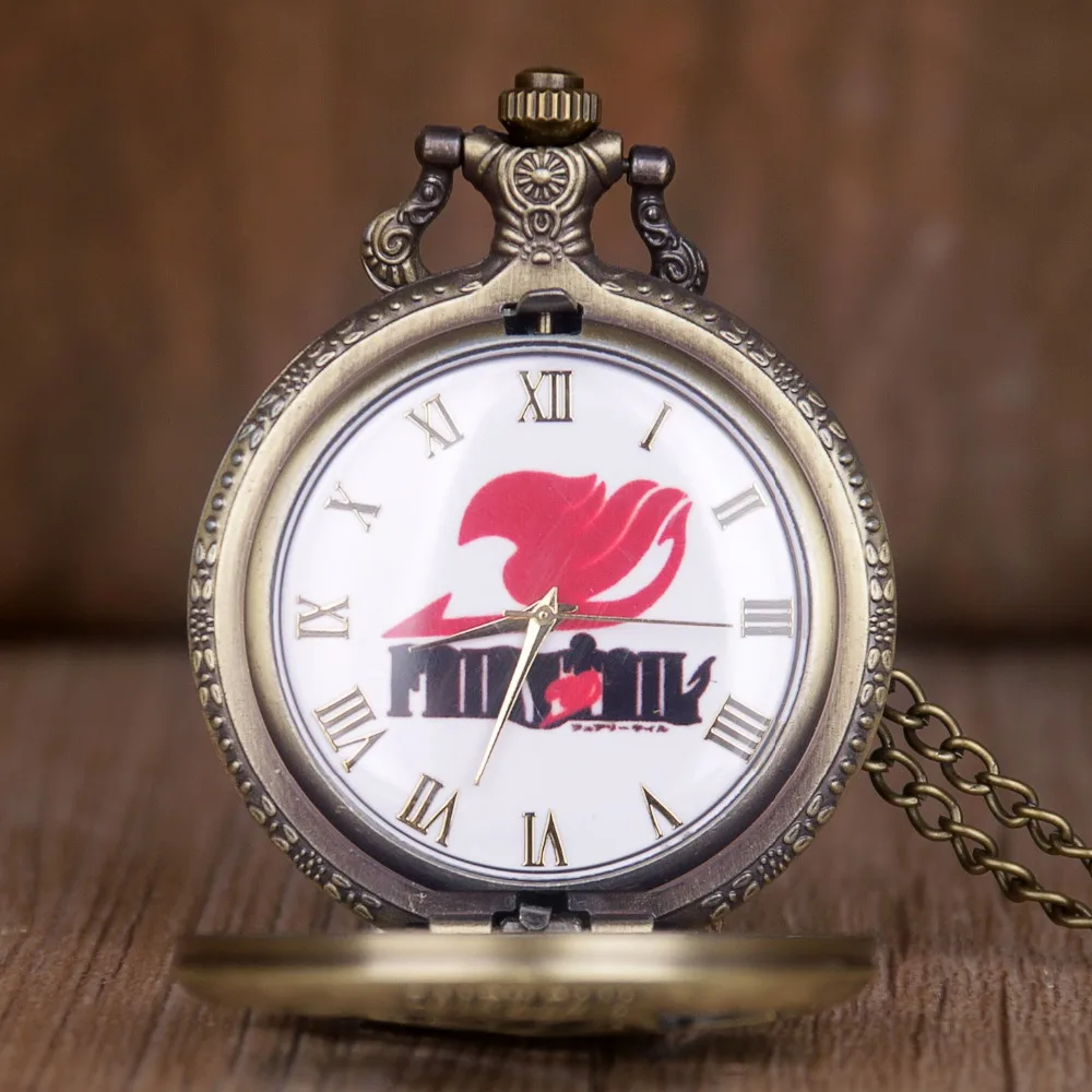 Горячая Япония мультфильм фея хвост Natsu Dragneel Анимация Ретро кварцевые карманные часы кулон ожерелье мужские женские подарок TD2077