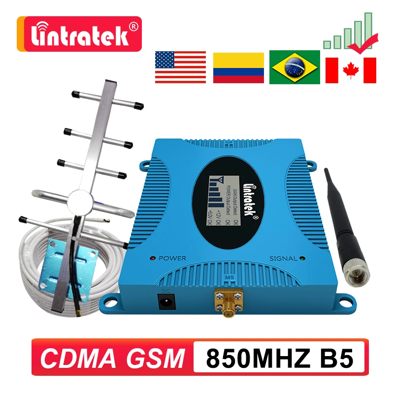 Усилитель сотового Мобильный телефон Lintratek GSM CDMA 2G 3G 850 ретранслятор сигнала МГц
