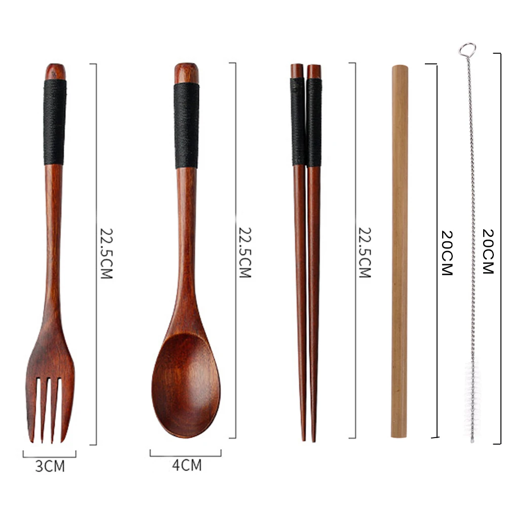Wooden-Spoon-Fork-Chopsticks-Set-Portable-Outdoor-Cutlery-Set-Japanese-Style-Dinnerware-Set-Long-Handled-Spoon(5)