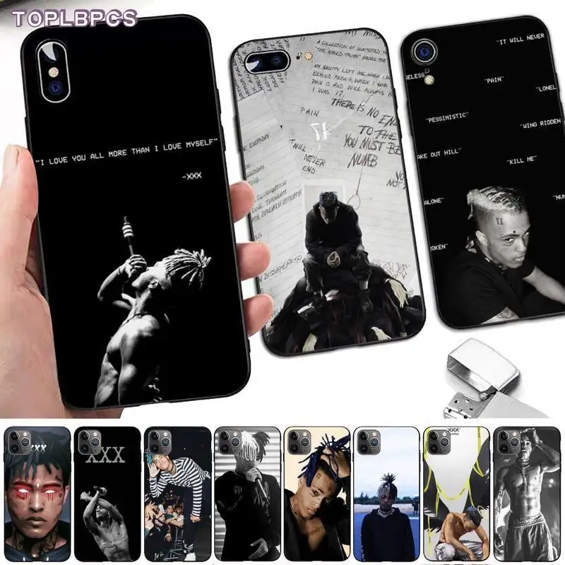 TOPLBPCS Rap Singer Xxxtentacion черный чехол для сотового телефона iPhone 8 7 6 6S Plus X 5S SE 2020 XR 11 12 pro XS