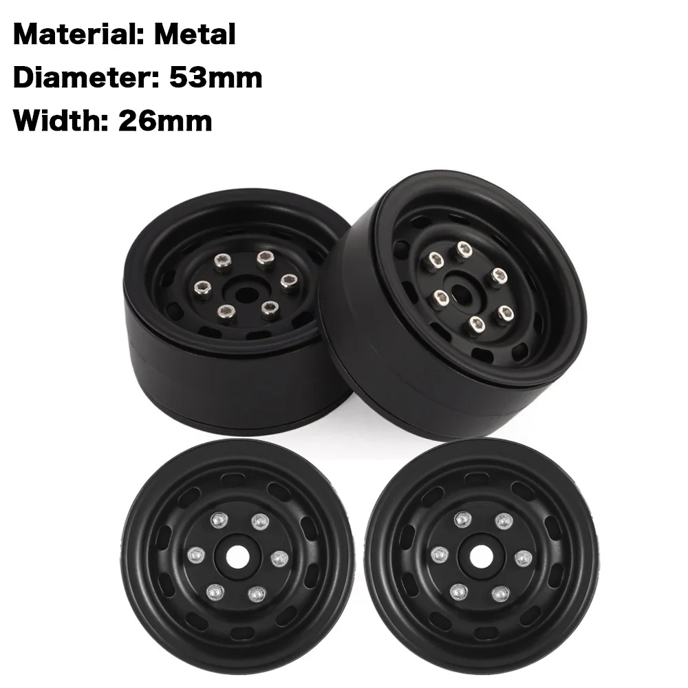 

4pcs AUSTAR AX-618 1.9inch RC Tires Beadlock Metal Wheels Hub Rim Set for Axial SCX10 RC4WD D90 1/10 RC Car RC Accessories