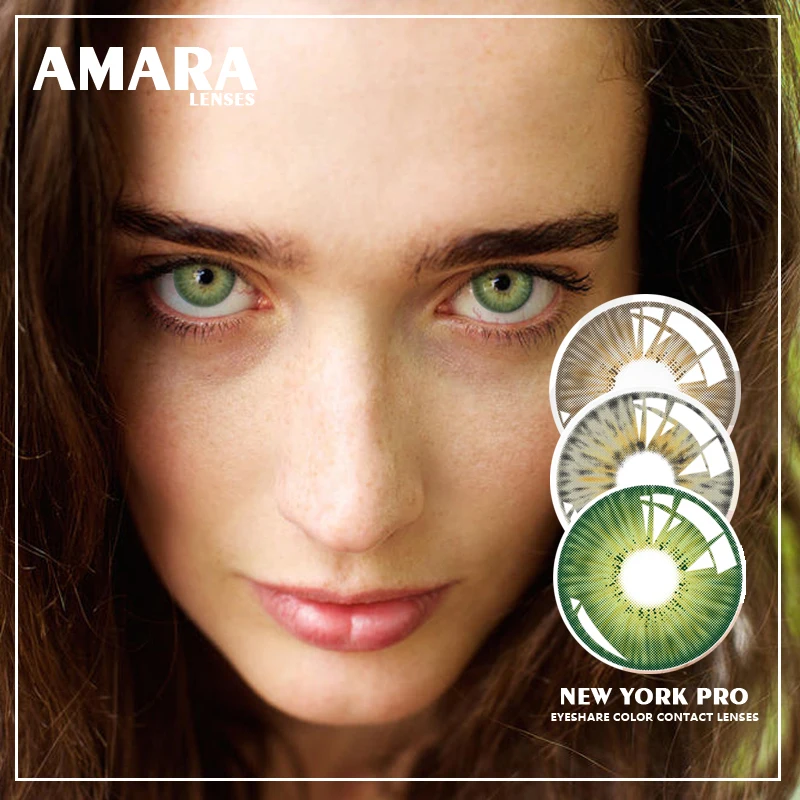 AMARA-lentes de contacto JAD de color verde, 1 par, Nueva York PRO, cosmética, para Cosplay de ojos