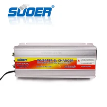 Suoer【модифицированный синусоидальный инвертор 12 Вольт 220 вольт 2000 ватт DC AC солнечный инвертор с зарядным устройством(SUA-2000C