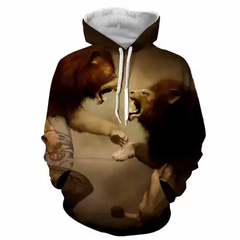 

Hot trend 3D men's hoodie fashion hip hop hoodie funny animal print clothing autumn and winter 3D lion print sweatshirt men