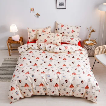 

cute cartoon bedding set korean style bed linen for kids children duvet cover pillowcase bed sheet set for adult queen king size