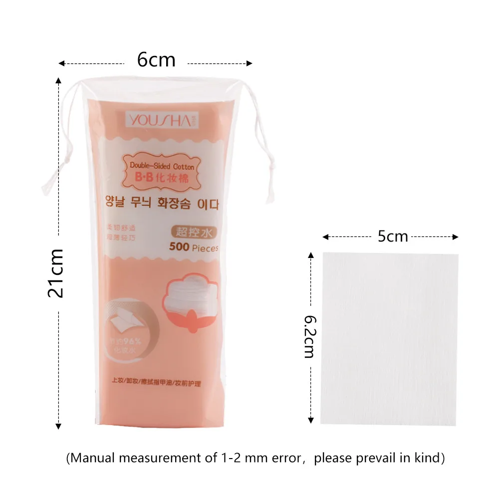 500PCS Korean Facial Organic Cotton Pads Facial Cleaning Nail Polish Remover Cosmetic Tissue Makeup Cotton Skin Care Tools (10)
