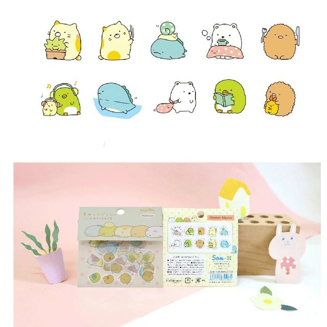 Adhesive Sumikko Gurashi Stickers  Cute Aesthetic Stickers Kawaii -  10/30/60pcs Cute - Aliexpress