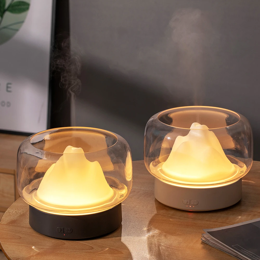 

400ml Mountain View Aroma Diffuser Ultrasonic Air Humidifier with 7 Colors LED Night Lights Mist Maker Desktop Air Purifier