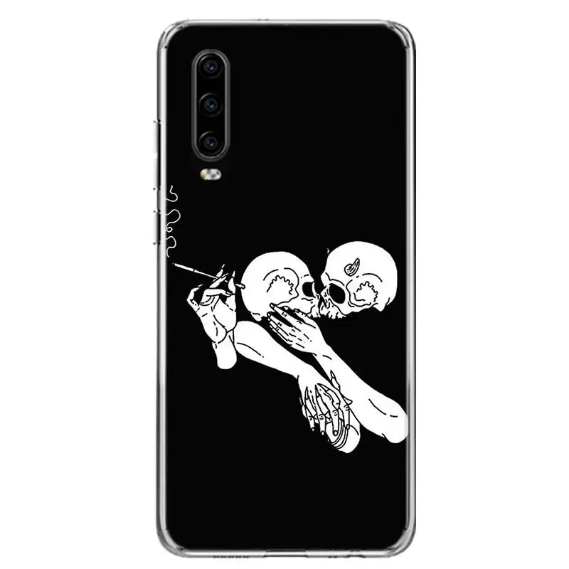 Жуткий Череп Забавный Танец скелет крышка чехол для телефона для huawei P30 P20 Коврики 30 20 10 Pro P10 Lite P Smart Z+ корпус под плетенную сумку Ca
