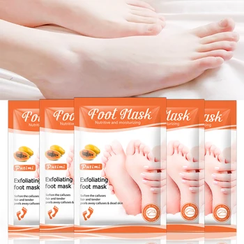 

PUTIMI 4Pair Peeling Feet Mask Exfoliating Foot Mask Socks for Pedicure Heel Moisturizing Whitening Feet Mask Foot Care Cream
