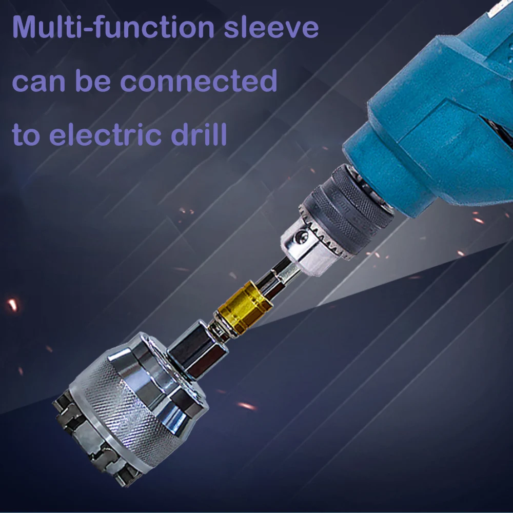 

1PC Adjustable Hex universal Socket 3/8 inch Drive 10-19 mm Torque Ratchet Socket Adapter Wrench Head Spanner Sleeve Repair Tool