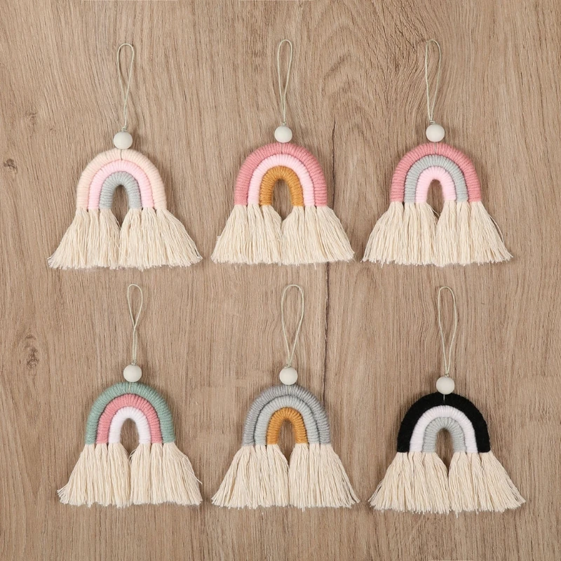 Plush Keychain Plush Pendant Handmade Rainbow Phone Strap 1PC