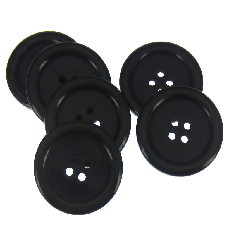 11mm-38mm 4-Hole Black Resin buttons for clothing Accessory Round button Sewing Craft Garment Scrapbooking 5