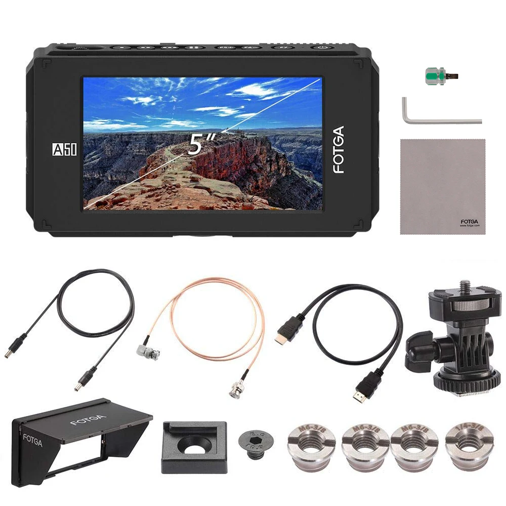 FOTGA 5 дюймов FHD видеокамера полевой монитор ips сенсорный экран фотография SDI 4K HDMI вход/выход 3D LUT двойной NP-F Батарейная пластина