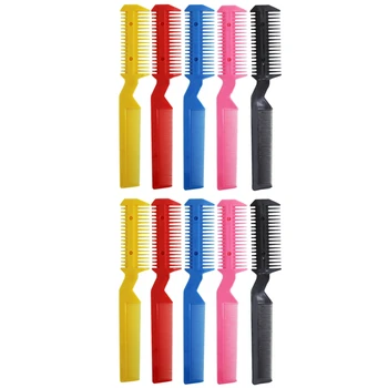 

10Pcs/Set Double Sides Hair Razor Comb Hair Cutting Thinning Shaper Haircut Grooming Hair Trimmer Styling Tool with 2 Removable