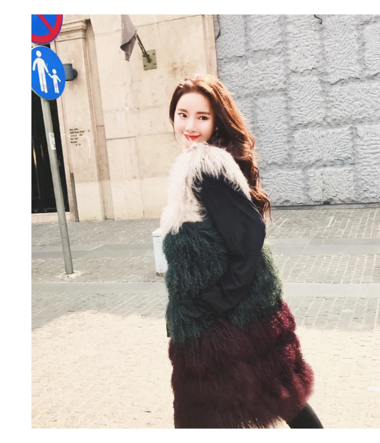 Clearance rf2050 Whole Leather Mongolian Sheep Fur Vest for Woman 90cm/120cm Long Winter Natural Fur Waistcoat 5