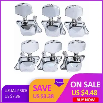 

6 Pcs/Set Guitar String Tuning Pegs Tuners Machine Heads Guitar Parts Accessories - Silver