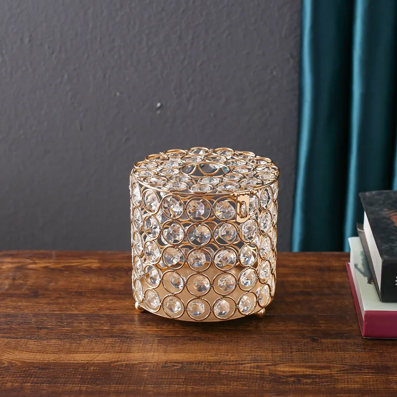 Креативный перламутровый кристалл коробка для салфеток съемный Круглый бумажный стеллаж для хранения полотенец декоративные поделки