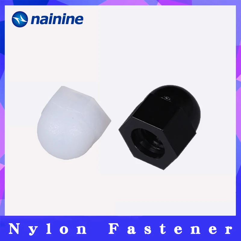 DIN1587 M3 M4 M5 M6 M8 M10 M12 RoHS Black And White Nylon Nut Plastic