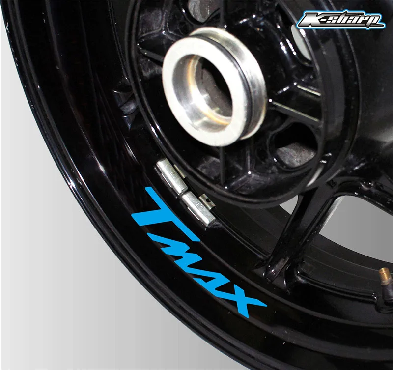 Новинка! Стильная наклейка на колеса мотоцикла, светоотражающая полоска, креативная наклейка на обод для YAMAHA TMAX t max, логотип MOTO - Цвет: K-LQT-TMAX-06