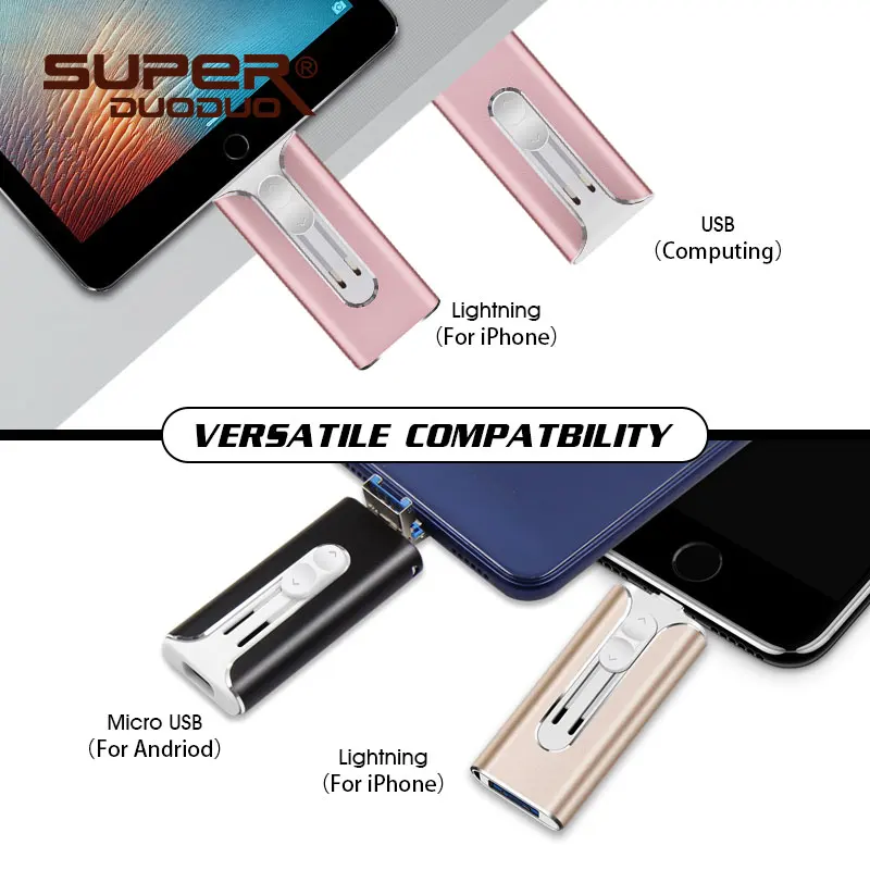 OTG USB флеш-накопитель Usb 3,0 флеш-накопитель для iPhone/iPAD/Android смартфонов/планшетов/ПК 8 ГБ 16 ГБ 32 ГБ 64 Гб 128 ГБ флешка