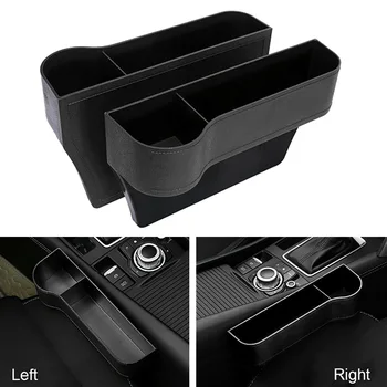

2x Car Seat Gap Catcher Organizer Storage Box Pocket w/ Cup Holder Side Black