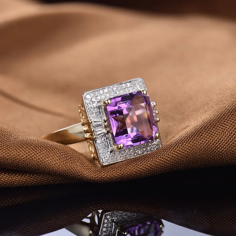 LOVERJEWELRY кольца с огранкой принцессы чистое золото 14 карат 6 10 бриллианты