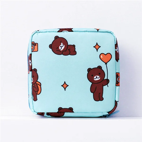 blue bear PURDORED 1 шт. косметичка с мультяшным принтом, женская косметичка, водонепроницаемый дорожный мешочек для косметики, сумка-Органайзер для помады, несессер - Цвет: blue bear