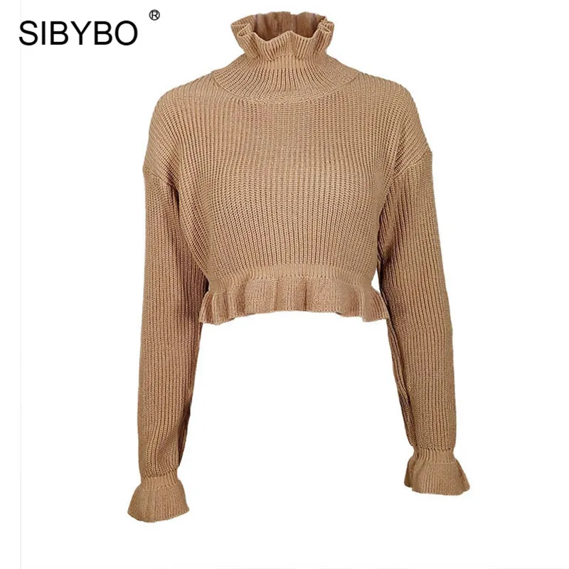 SIBYBO водолазка вязаный осенний свитер женский длинный рукав тонкий сексуальный женский Топ однотонный Повседневный женский свитер и пуловеры - Цвет: As Shown
