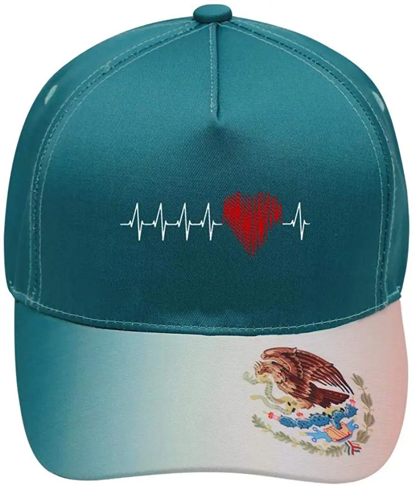 Унисекс сердце бейсболки хлопчатобумажная ткань регулируемые мексиканские элементы открытый шапки зеленый