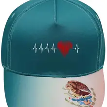 Унисекс сердце бейсболки хлопчатобумажная ткань регулируемые мексиканские элементы открытый шапки зеленый