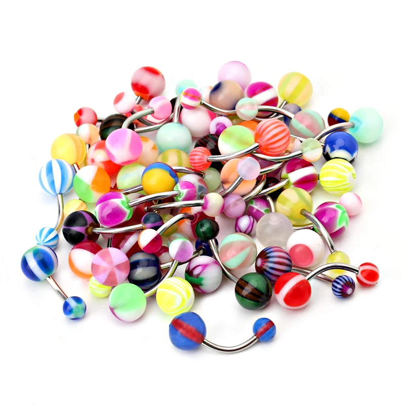 50 шт./компл. Assorited бар живот пирсинга пупка 1,6 мм