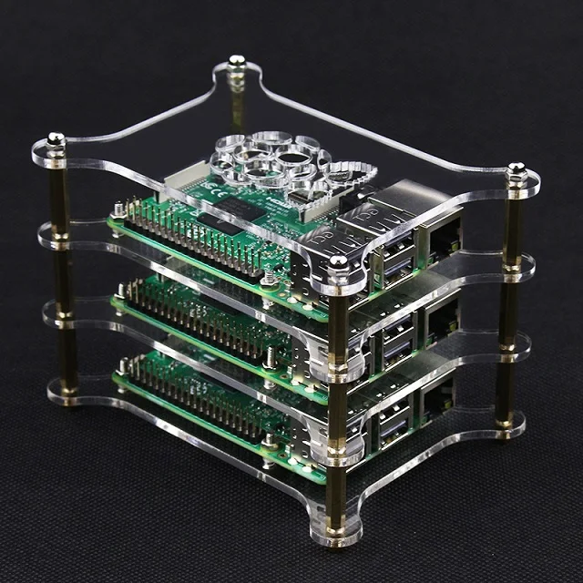 3 layer Raspberry Pi 4 акриловый чехол Raspberry Pi 3 прозрачный чехол 1-5 слоев распределительная коробка для Raspberry Pi 4 3 Модель B 3B Plus 3 B - Цвет: 3 layer