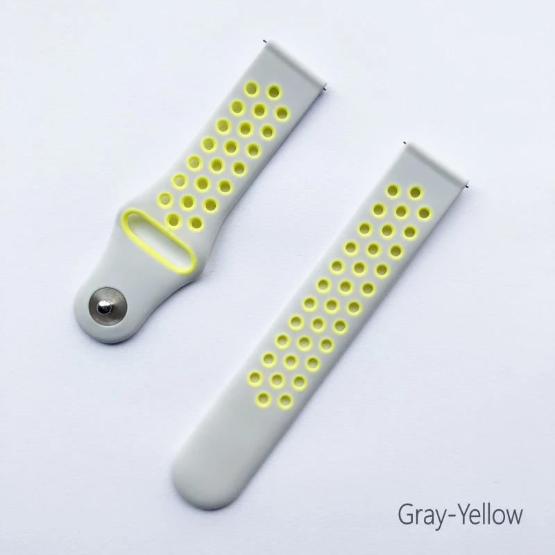 gray yellow Двухцветный силиконовый браслет для Xiaomi Huami Amazfit GTR 42 мм 47 мм смарт-браслет для Xiaomi Amazfit gtr браслеты - Цвет: gray yellow