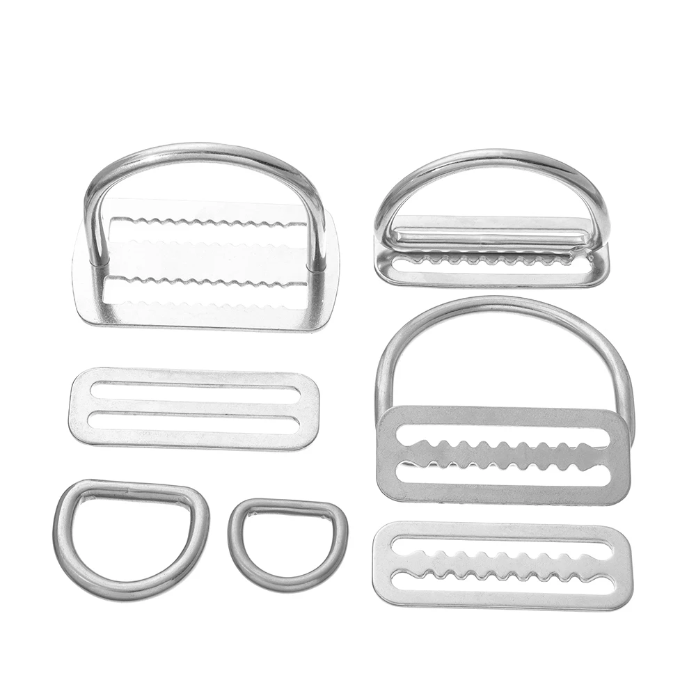 1PC Stainless Steel Scuba/Diving Weight Belt Slide Keeper D-Ring Webbing Harness Belt Retainer Stopper Free Diving BCD Accessory