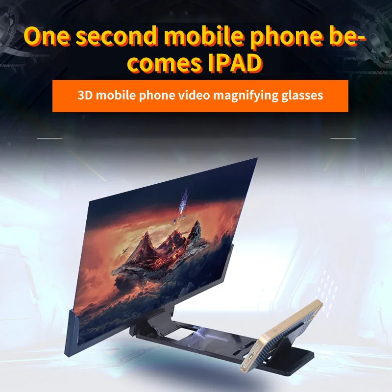3D экран Усилитель держатель для huawei Xiaomi телефон увеличительное стекло HD стенд видео складной экран увеличенная защита глаз