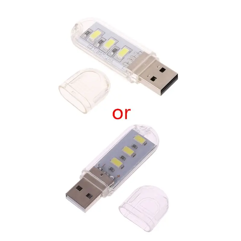 Портативный брелок USB power 3 светодиодный белый ночной светильник u-диск форма лампы