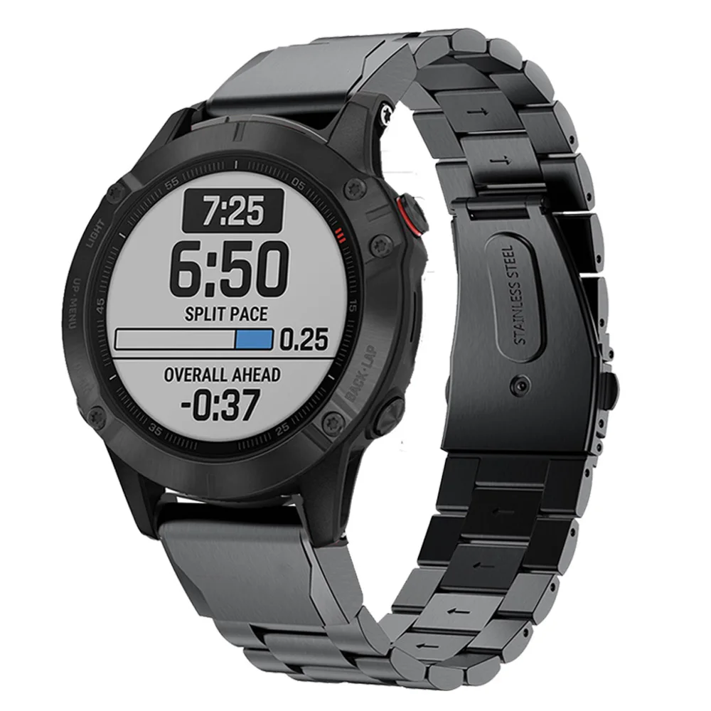 Классический Нержавеющая сталь ремешок для смарт-часов Garmin Fenix 6 Pro/Fenix 5/5 Plus Quick Release браслет ремешок с инструментом