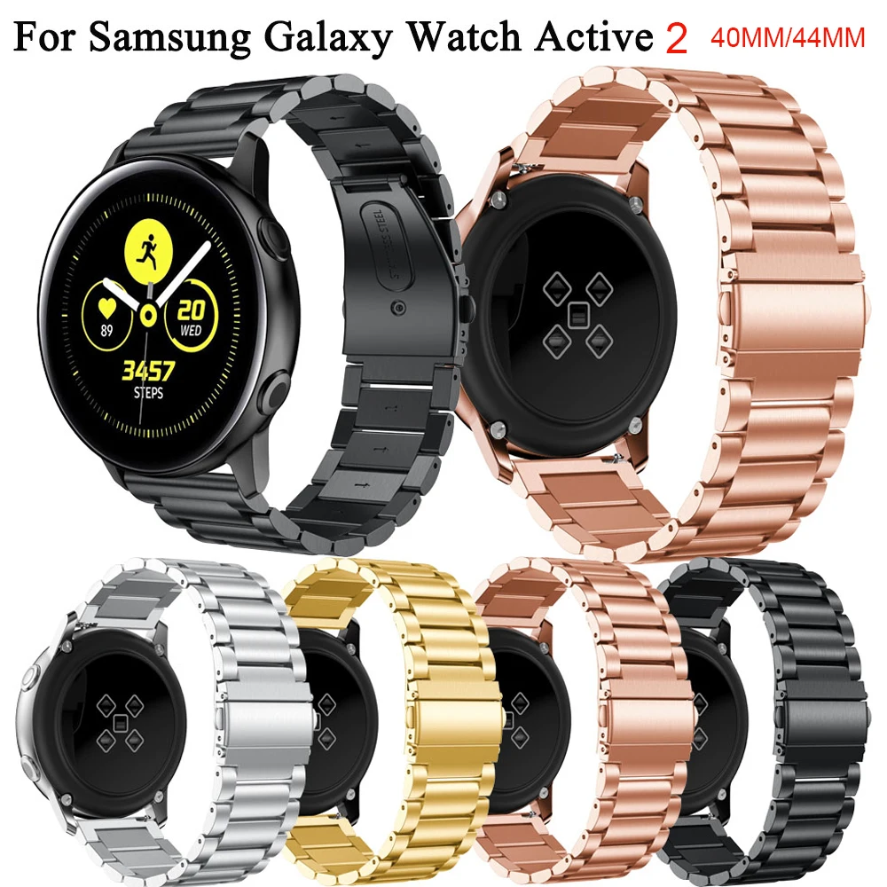 

Metal Wrist Strap For Samsung Galaxy Watch Active2 2 40mm Smart Bracelet Stainless Replaceable Bands For Galaxy Active2 2 44MM