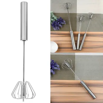 

1 x Rotate Hand Egg Beaters Kitchen Tool Semi-automatic Mixer Cream Stirring Egg Beater Stainless Steel