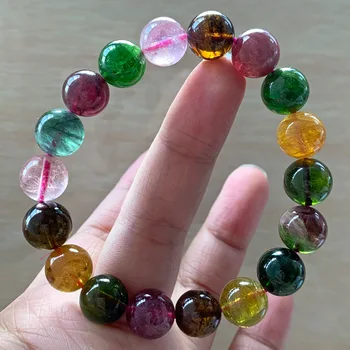 

Brazil Old Material Tourmaline Candy Color Single Circle More Circle Beads Tourmaline Hand String Single Circle Woman Hand