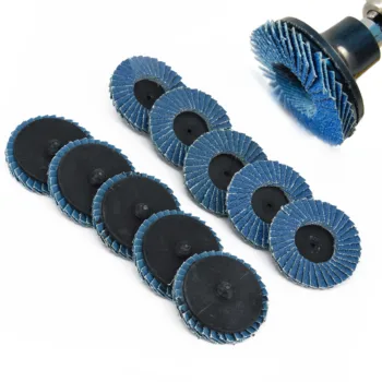 

10 Pcs 2 60 Grit Flap Sanding Disc Wheels Type R Threaded Lock Grinding Easily