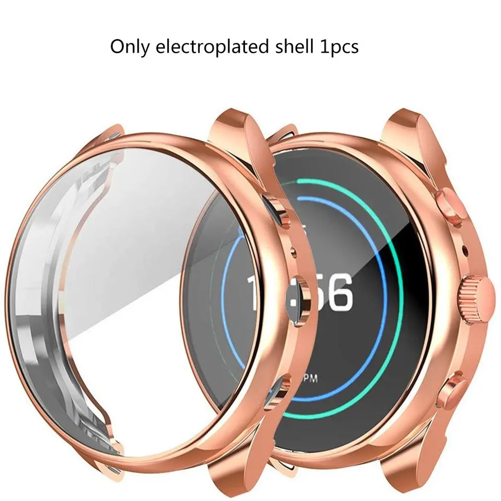 Rose gold Защитный чехол для экрана Fossil Ftw6022, полный Чехол для часов, мягкий ТПУ тонкий бампер для Ftw 6022, устойчивый к царапинам корпус - Цвет: Rose gold