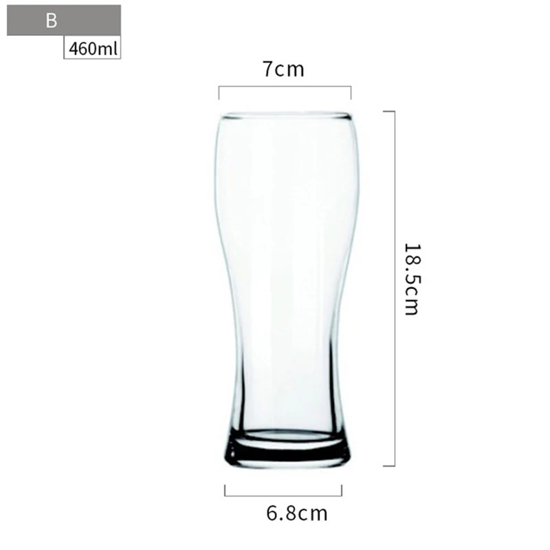 340-460MLBeer очки чашка тюльпан Классическое Пиво питьевой КТВ Молоко Кофе Вода Кружка барная посуда для напитков ретро бар стиль - Цвет: B