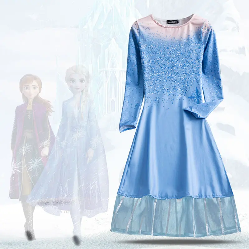Рождественское праздничное платье для костюмированной вечеринки для девочек, Снежная королева, Эльза, Анна, принцесса, снежное платье и штаны, комплект, детское платье принцессы