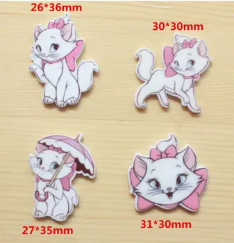 

50pcs Marie cat Mixed Resin Flatbacks Planar Resin Crafts for DIY Home Decoration Accessories